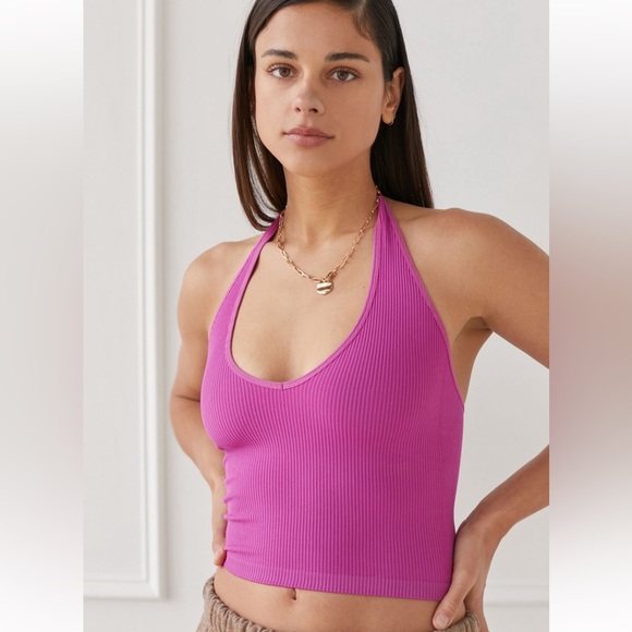 Urban Outfitters Tops - NWT UO Jackie Seamless Ribbed Halter Bra Top